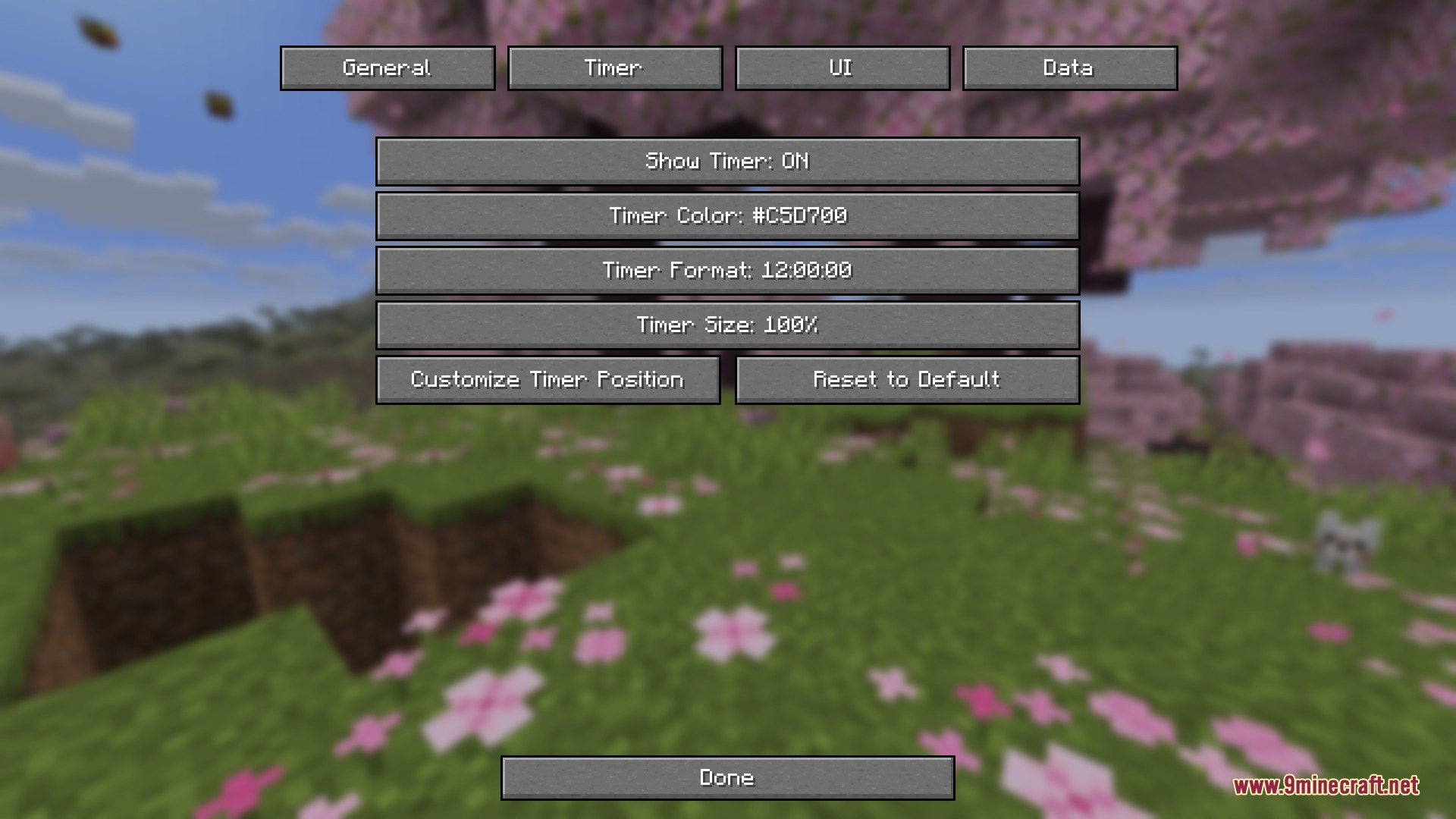 Gauntlet Grid Prime Mod Screenshot 7 The Gauntlet Grid Prime menu for configuring custom timer display settings