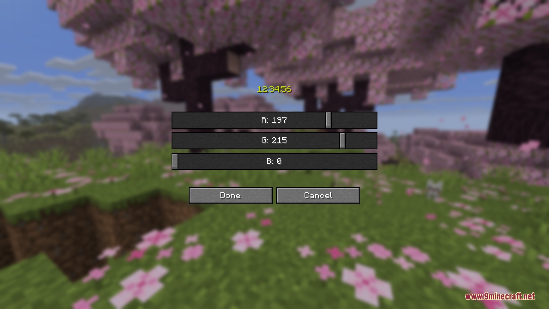 Gauntlet Grid Prime Mod Screenshot 8 Adjusting the RGB color sliders to customize the in game timer