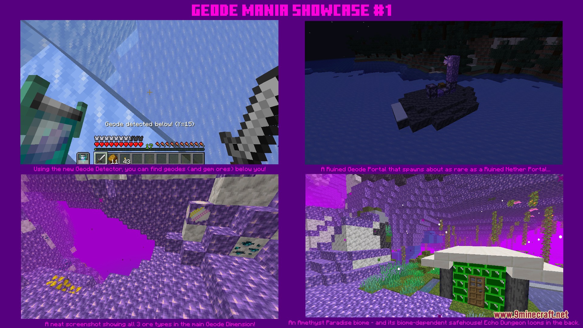 Geode Mania Mod (1.21.1, 1.20.1) – Conquer Crystal Dimensions with Sonic Blast — screenshot 2