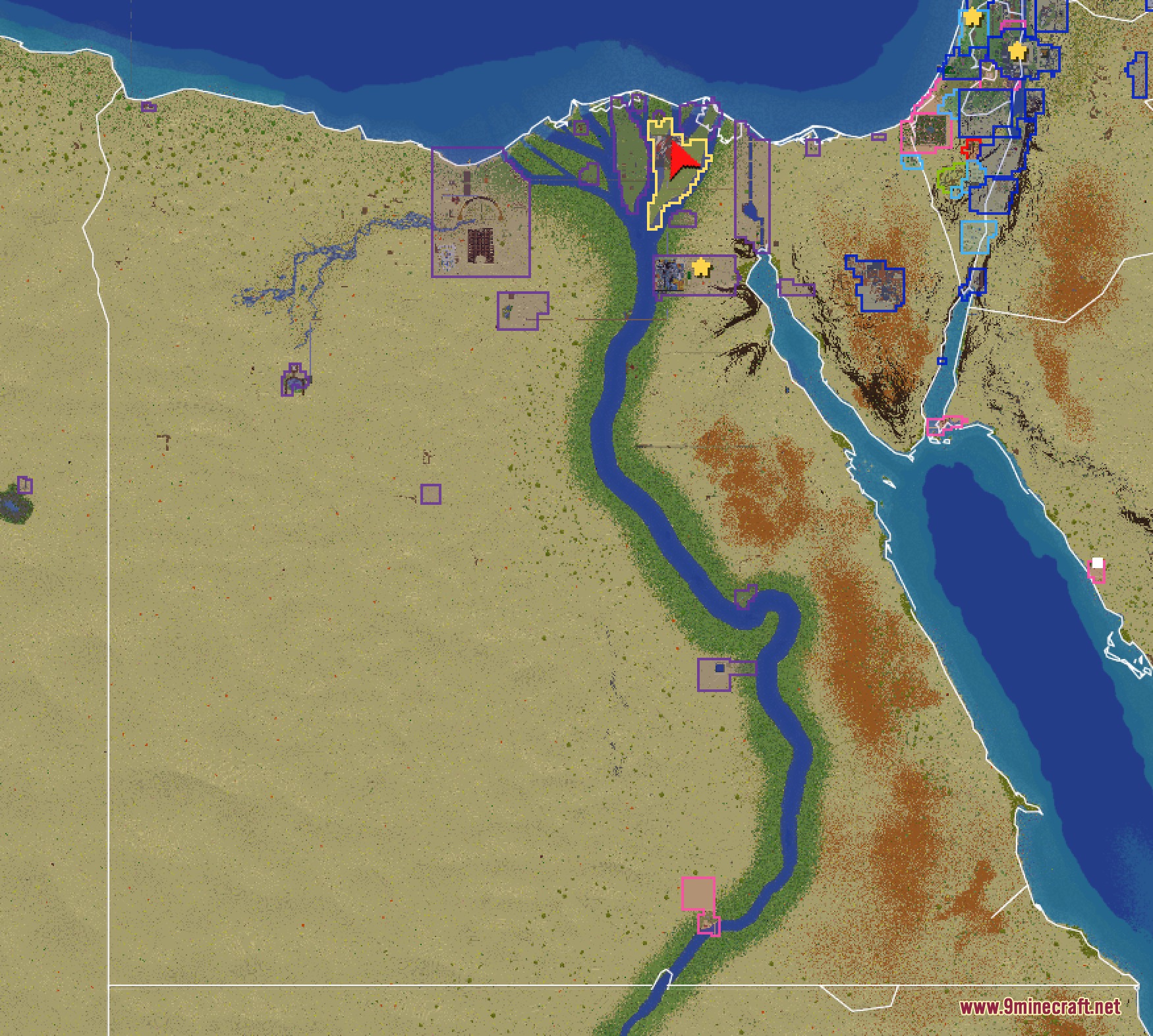 Geopolitical Radar Extension Mod Screenshot 4 World map view of Egypt with the Nile River and territorial outlines