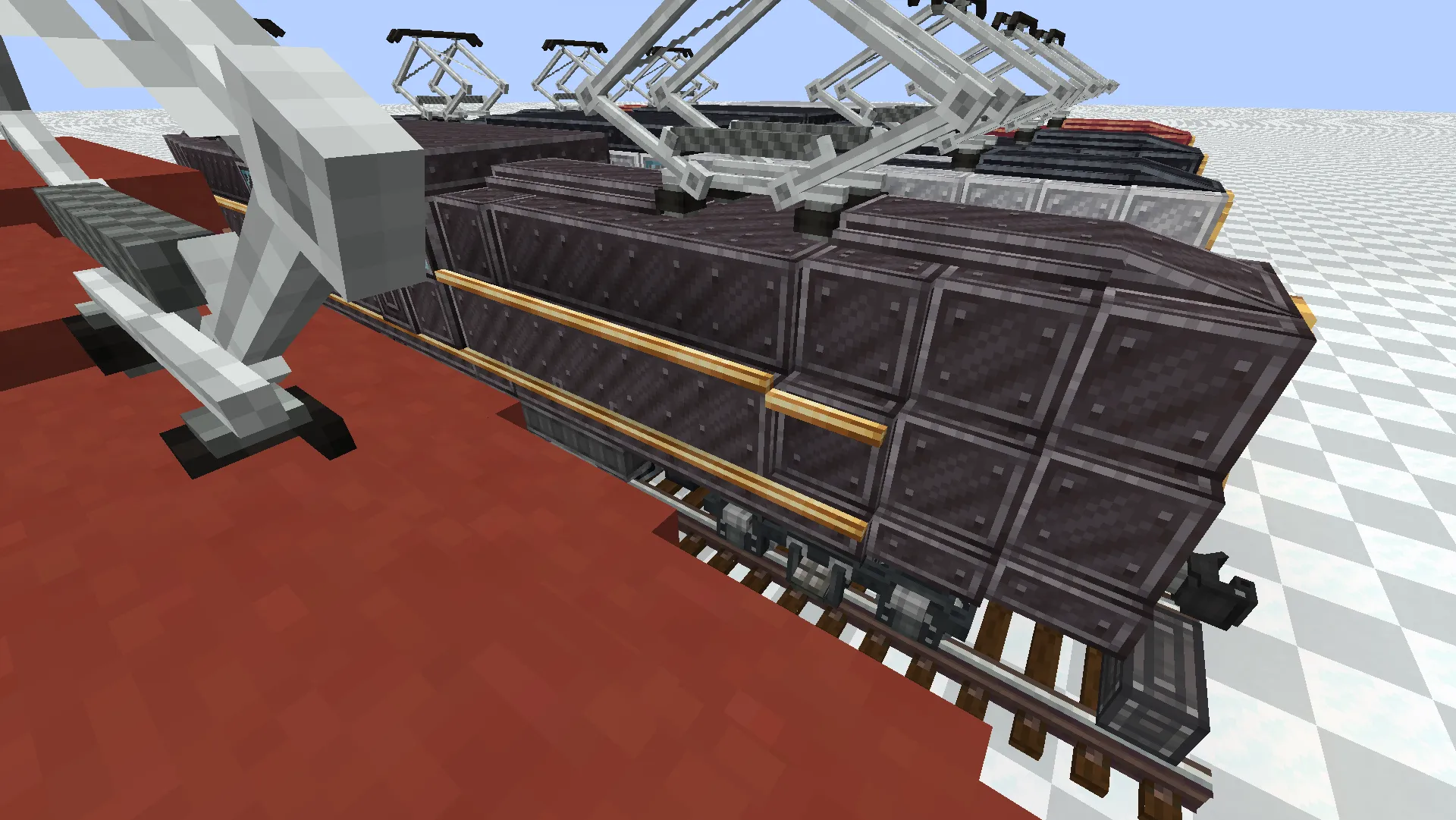 Gg1 Locomotive Schematic Screenshots 2 A dark GG1 locomotive with golden trim parked on a railway track