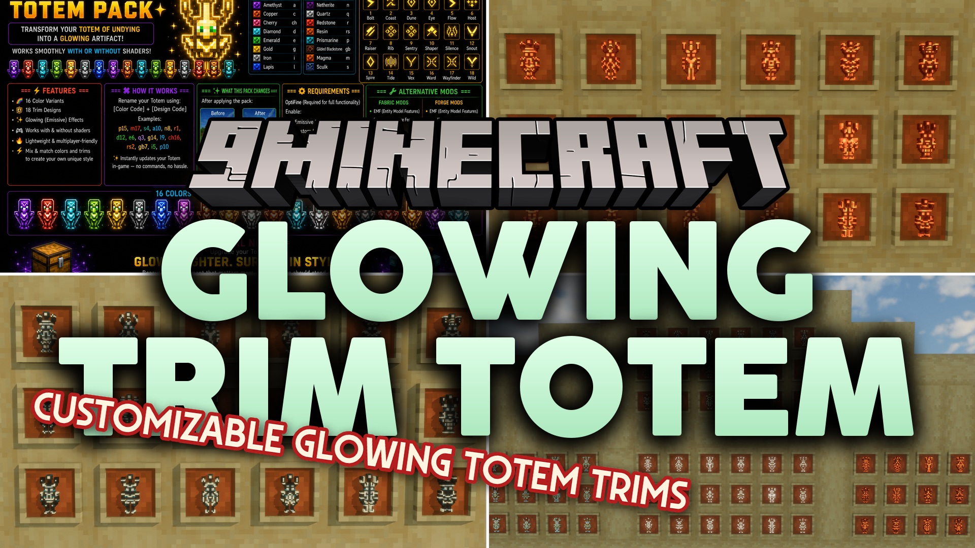 Glowing Trim Totem Resource Pack