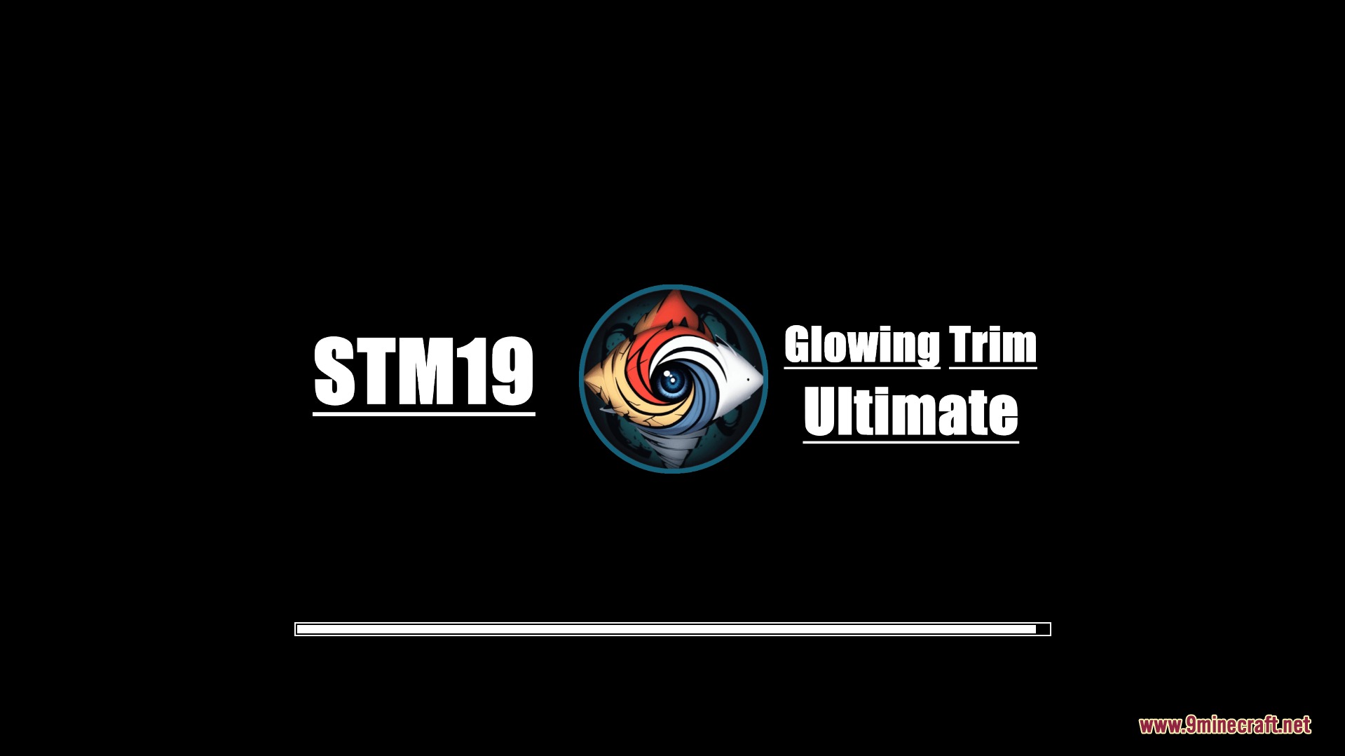 Glowing Trim Ultimate Resource Pack Screenshot 1 Title screen for the Glowing Trim Ultimate resource pack with a loading bar