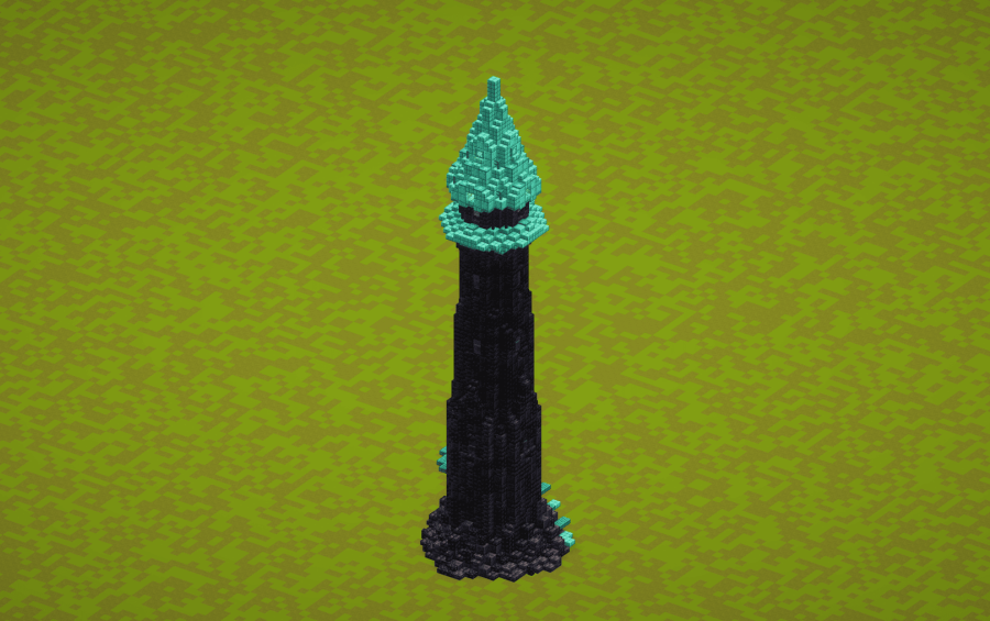 Gothic Copper Tower Schematic Screenshots 2 Cylindrical dark stone tower featuring an oxidized copper roof and spiral stairs