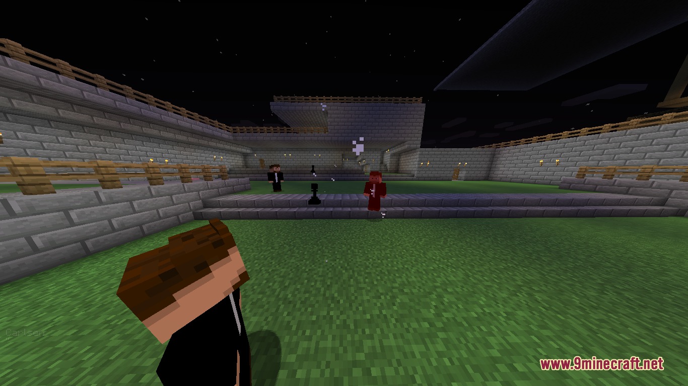 Grandmaster's Gambit Mod Screenshot 3 Grandmasters Gambit Mod features famous chess players as mobs in a stone courtyard