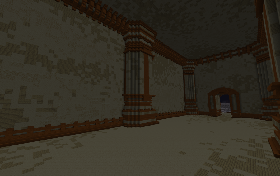 Greek Parthenon Schematic Screenshots 2 The spacious interior of a temple featuring textured walls and decorative pillars