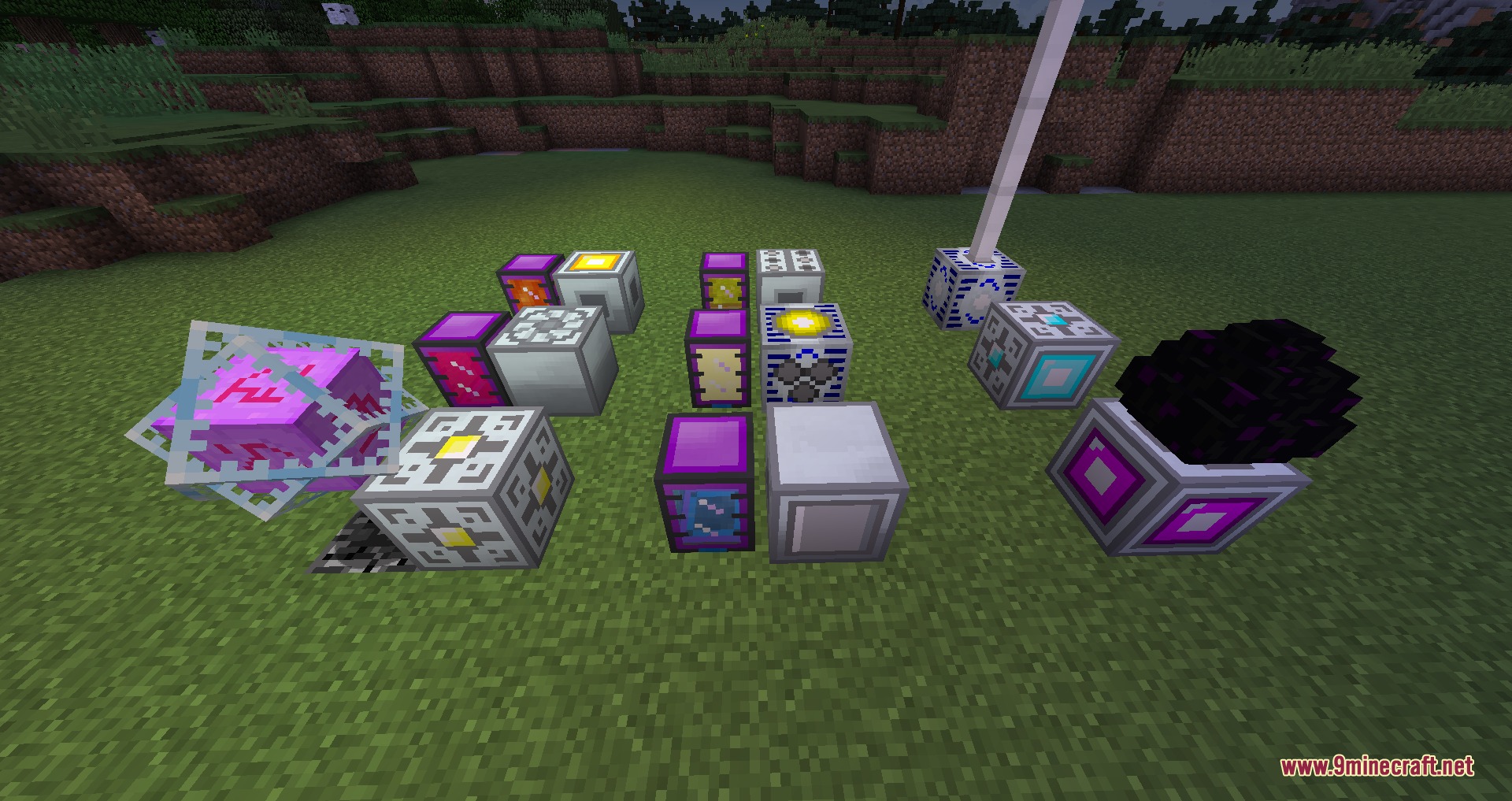 Various industrial blocks and a dragon egg from the Greg Tech Experimental Mod