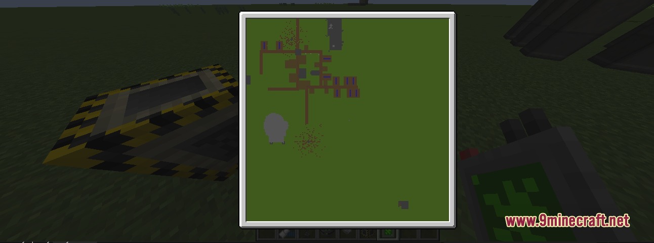 HBM's NTM Nuclear Tech Reforged Mod Screenshot 2 A digital map interface showing a base layout from a spy satellite