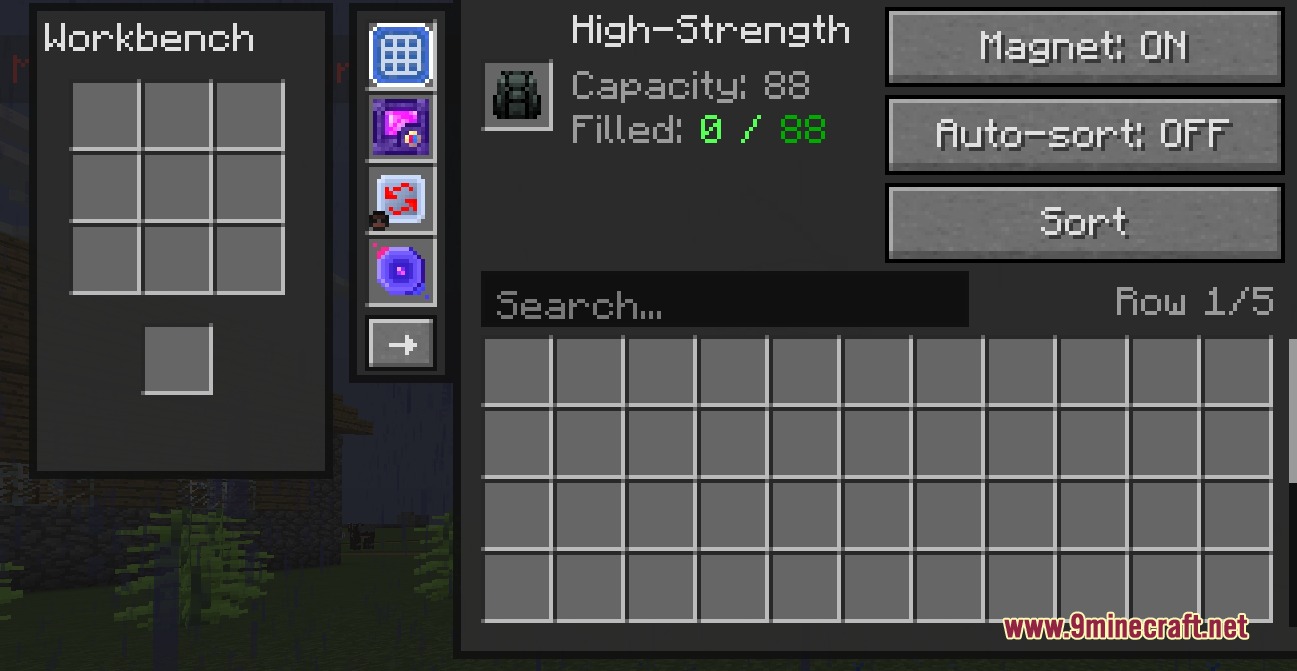 HBM's NTM Nuclear Tech Reforged Mod Screenshot 4 The high strength backpack inventory screen with a built in crafting workbench