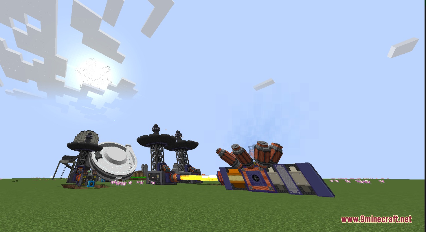 HBM's NTM Nuclear Tech Reforged Mod Screenshot 5 Large satellite dish and energy transmitter from HBM NTM Nuclear Tech Reforged