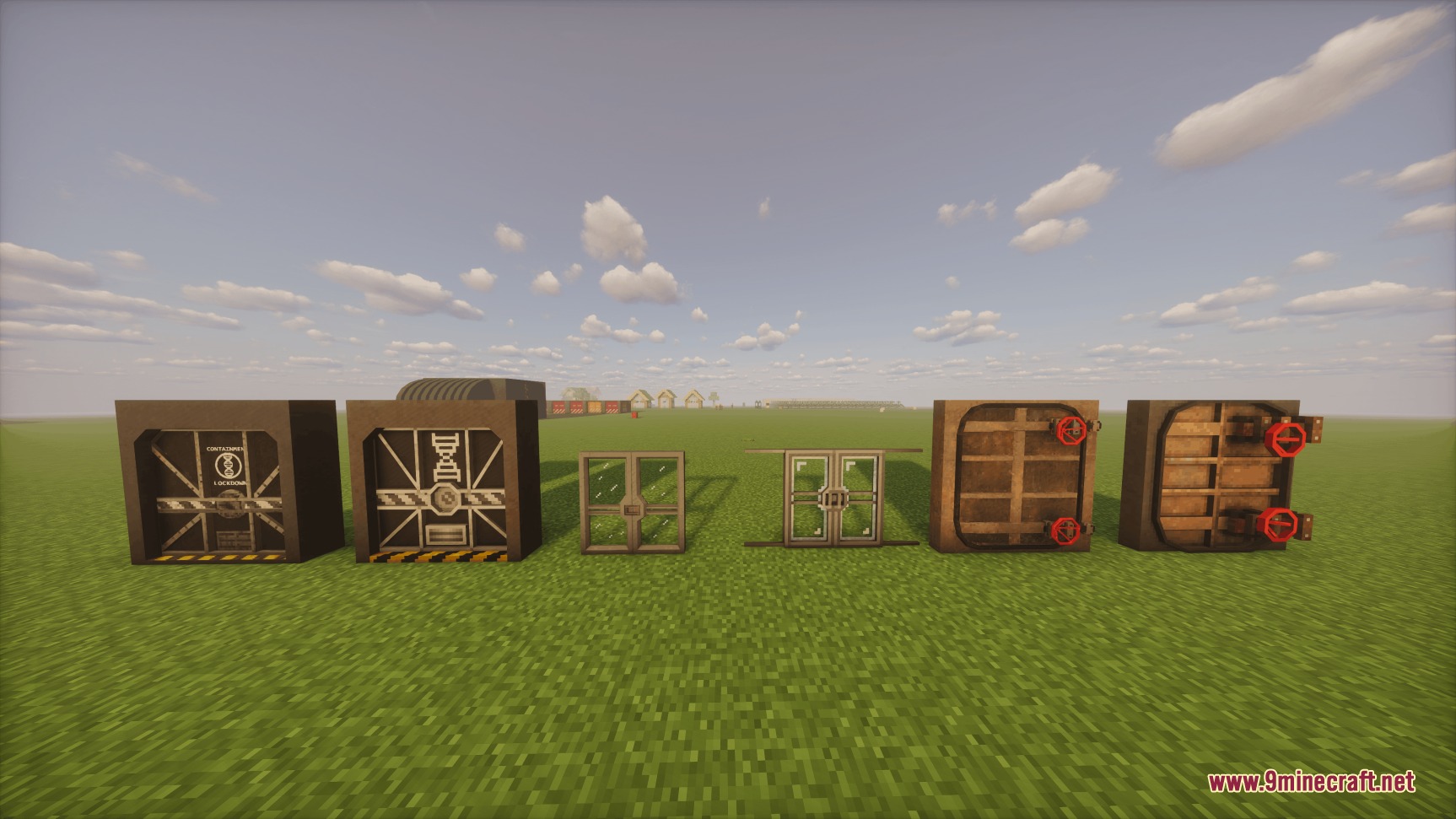 HBM's Nuclear Tech Modernized Mod Screenshot 2 A collection of laboratory doors and heavy vault gates with red locking wheels