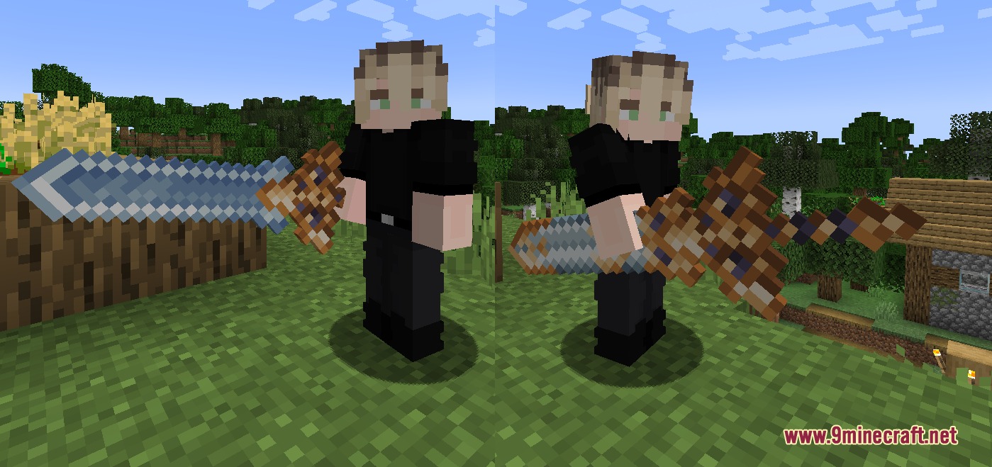 Hah Ueuh Re Zero Mod Screenshot 5 A Minecraft player skin wielding the large Dragon Sword Reid weapon