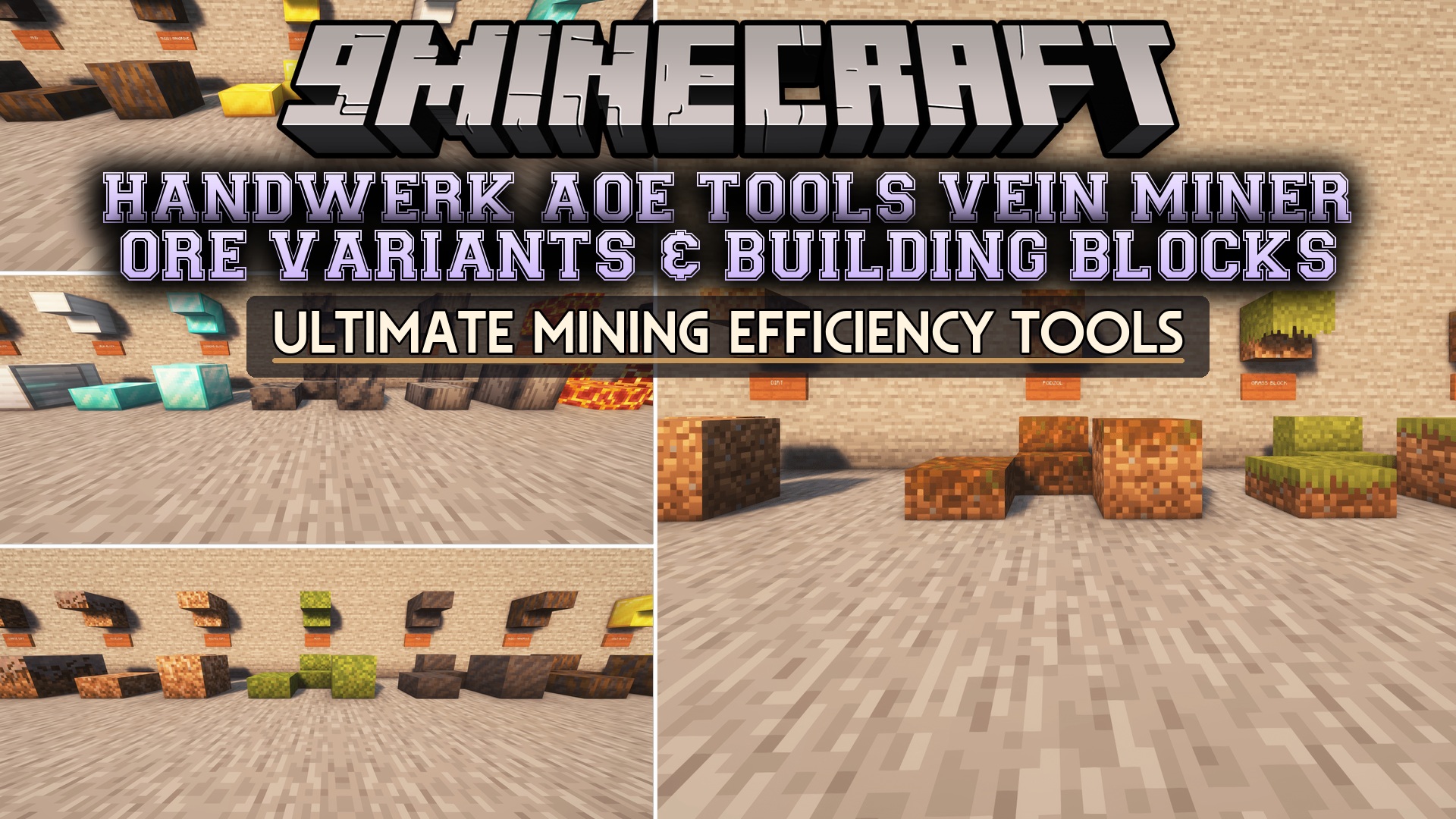 Handwerk AoE Tools Vein Miner Ore Variants & Building Blocks Mod