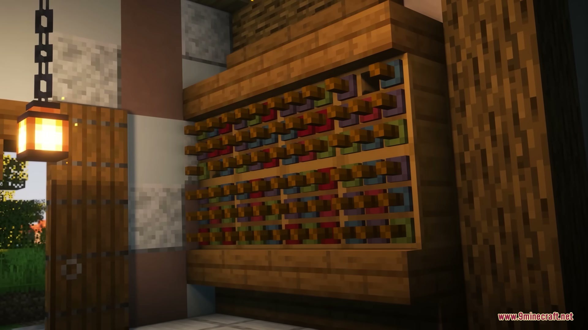 Wooden casks aging wine and cheese inside a cozy rustic room