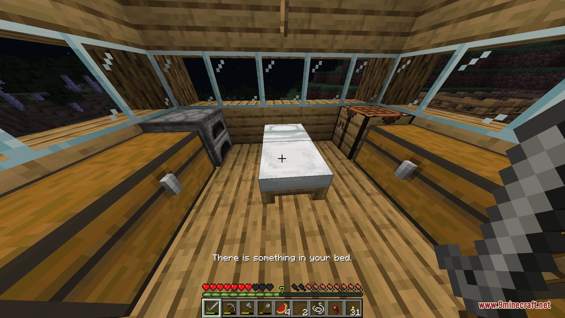 Hollow Altar Rite Mod Screenshot 6 The Hollow Altar Rite Mod displays a creepy message inside the house