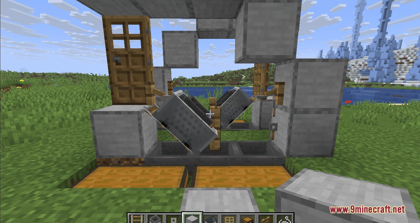 A compact machine using minecarts and hoppers to duplicate tripwire hooks