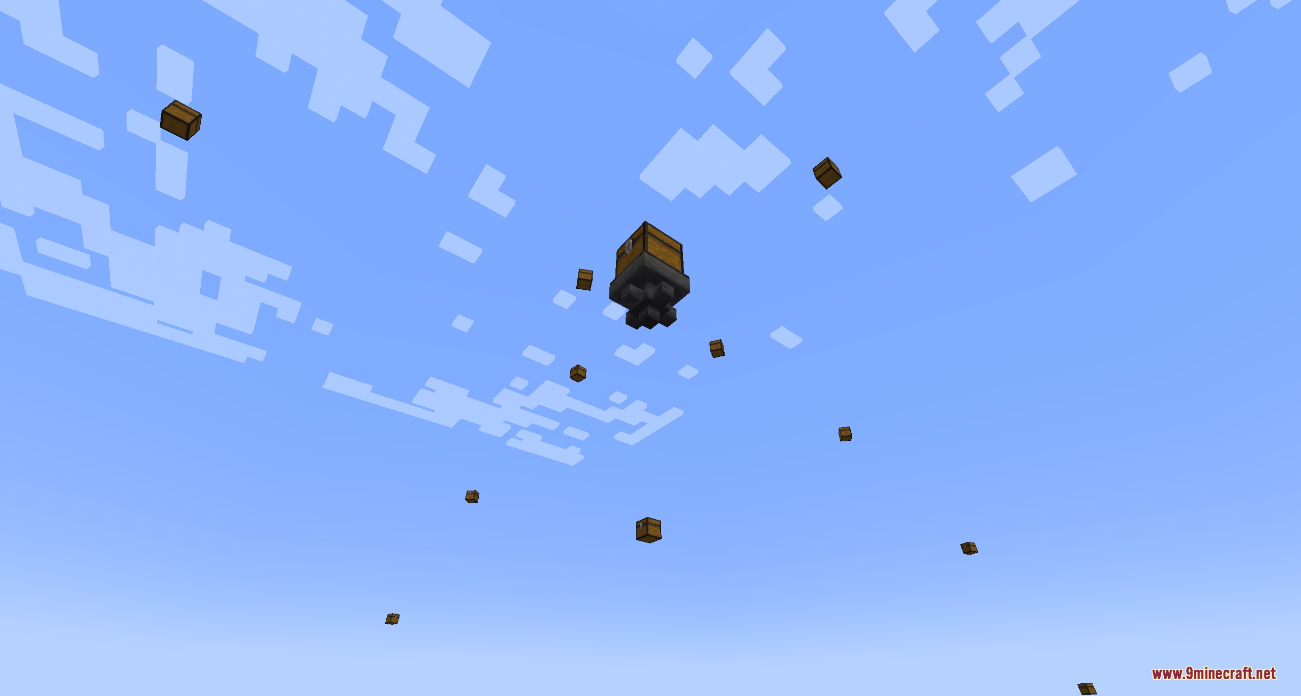 Hopper X Treme Mod Screenshot 5 A glazed hopper launches items into the air in a Minecraft world
