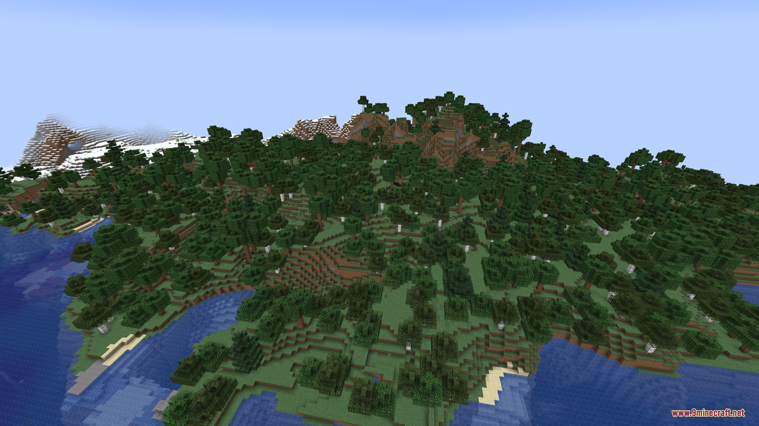 Horizon Tapestry Mod Screenshot 6 A dense dark grove biome featuring dark oak trees and rolling hills