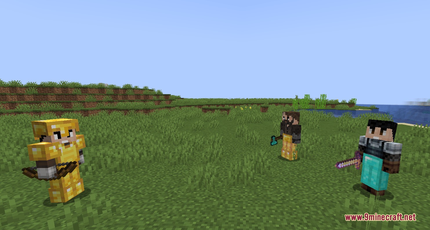 Armed human survivors from the Human Encounters Mod standing in a field