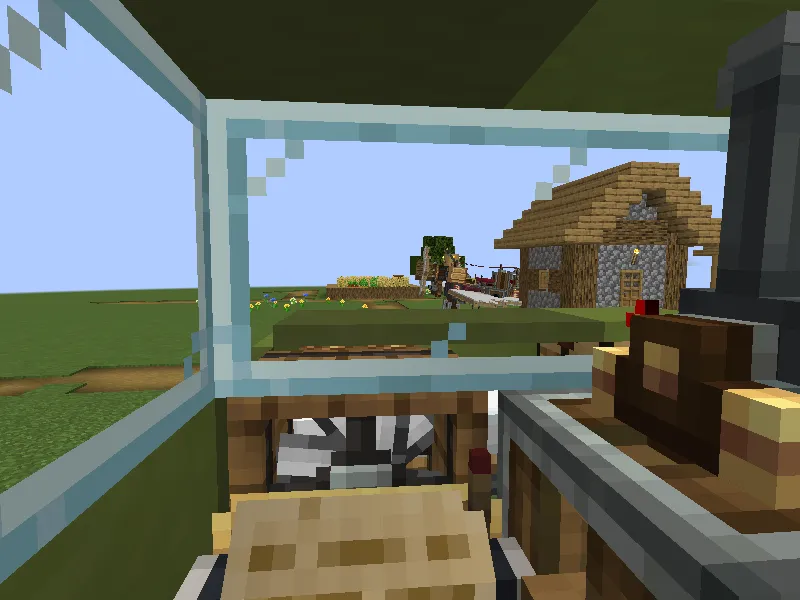 ITAlian Vault Survival Frendly Hybrid Car Schematic Screenshots 4 First person view from the driver seat looking at a village house