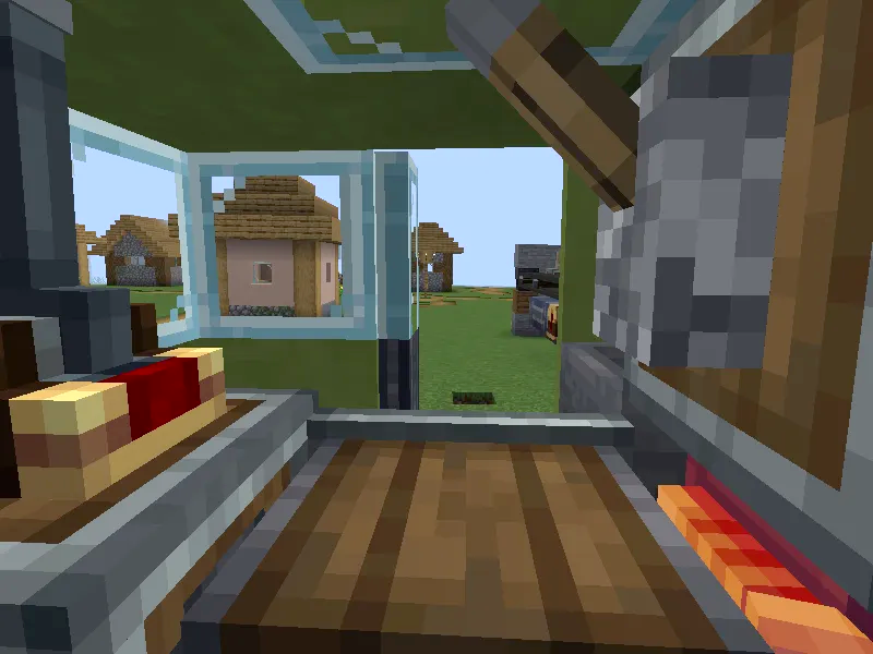 ITAlian Vault Survival Frendly Hybrid Car Schematic Screenshots 5 Interior view of a compact car cabin looking at a village