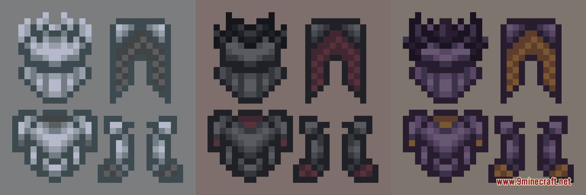 Ice & Fire Dragonsteel Weaponry Resource Pack Screenshot 2 Three redesigned dragon master armor sets with unique color schemes and details