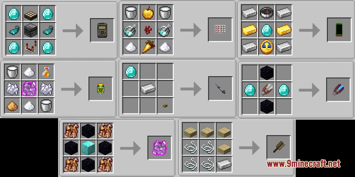 Ice and Fire Dragon Care Mod Screenshot 2 Eight different crafting recipes for items used to care for tamed dragons