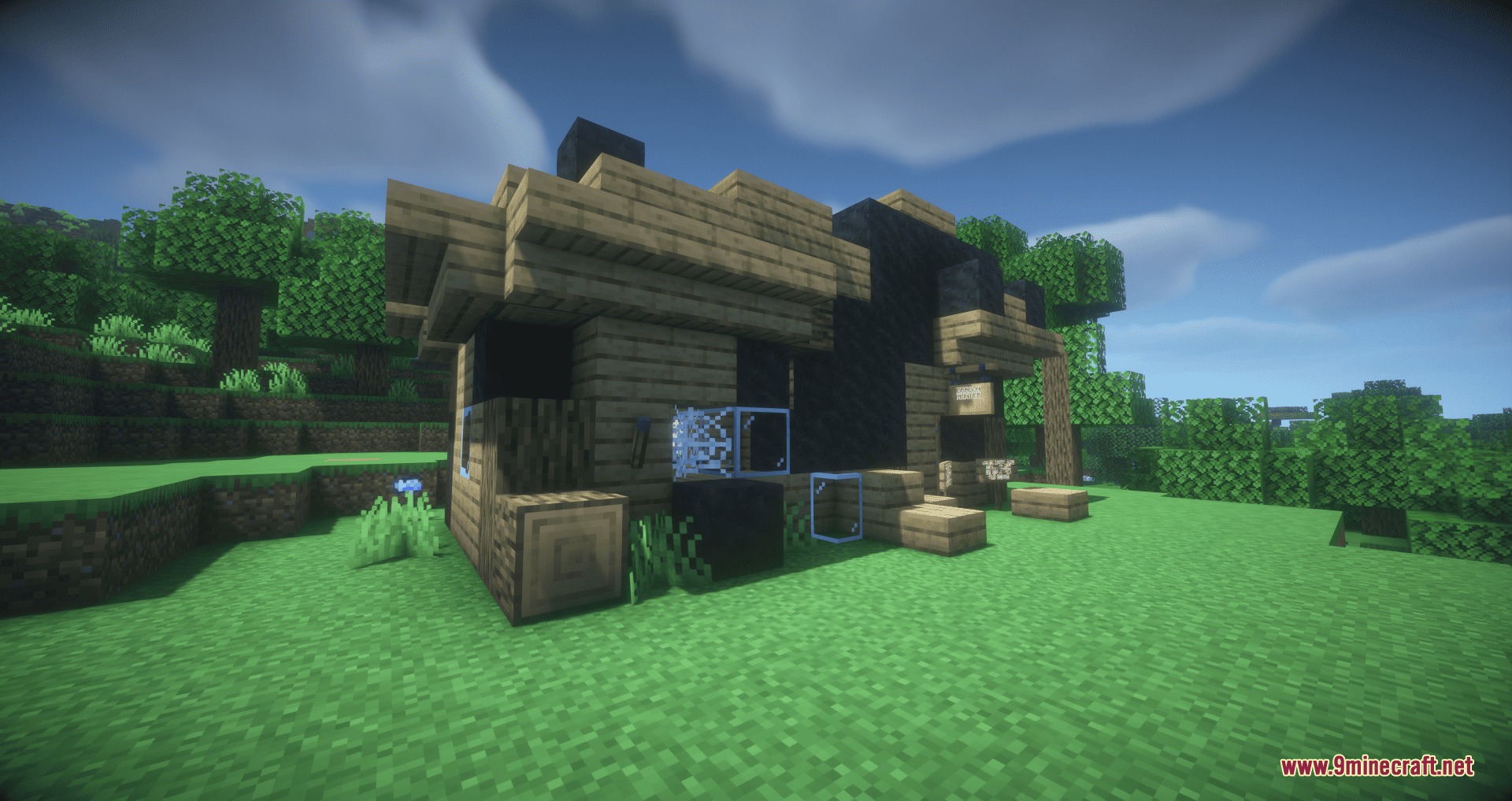 Ice and Fire Dragon Care Mod Screenshot 6 A small abandoned hunter camp structure made of wood and dark blocks