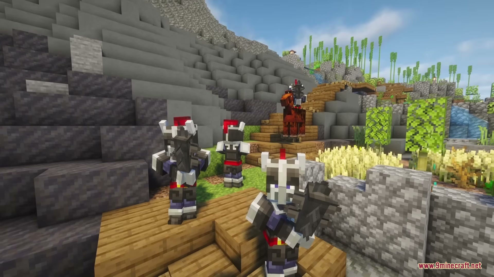 Illager Universe Mod Screenshot 5 New Illager types like the Prinzologer and Upgrader gather in the mountains