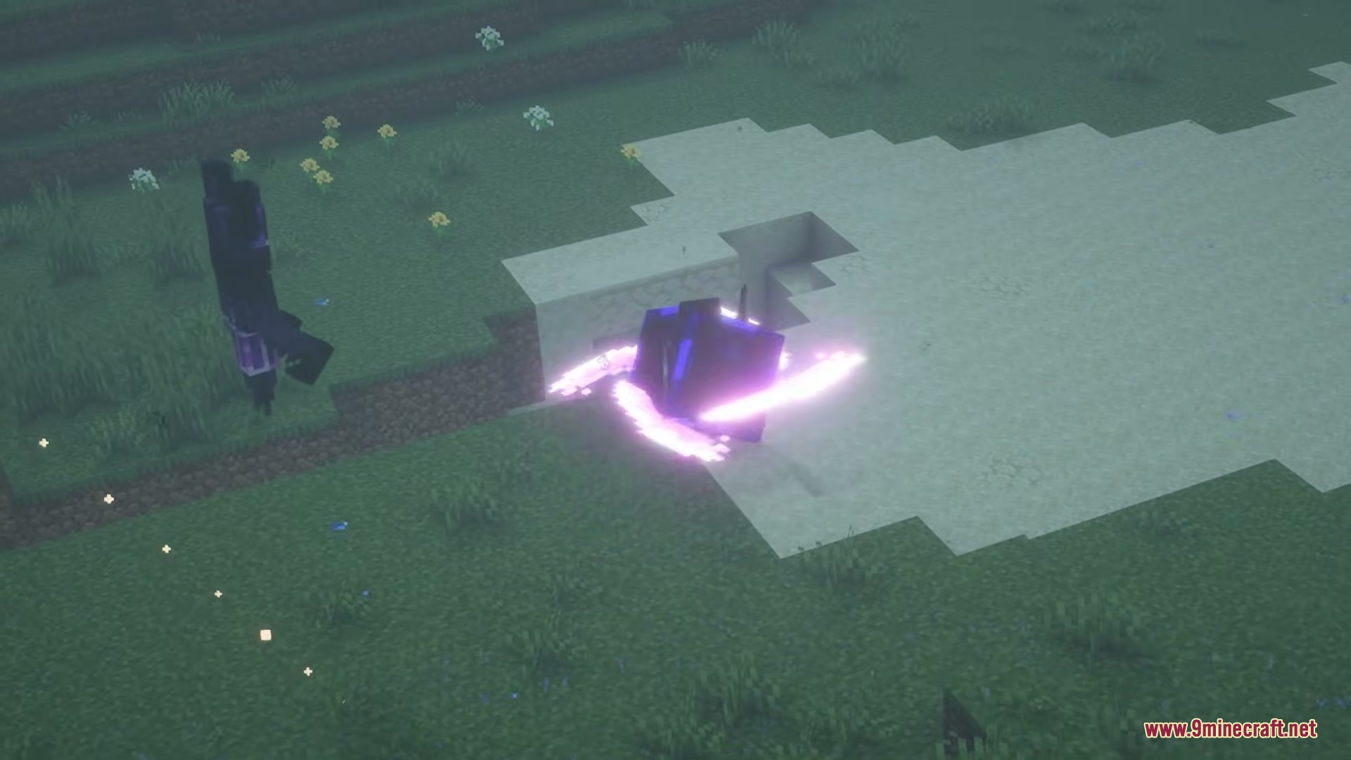 Illusion Onslaught Mod Screenshot 11 A dark mob stands next to a swirling pink magical energy effect