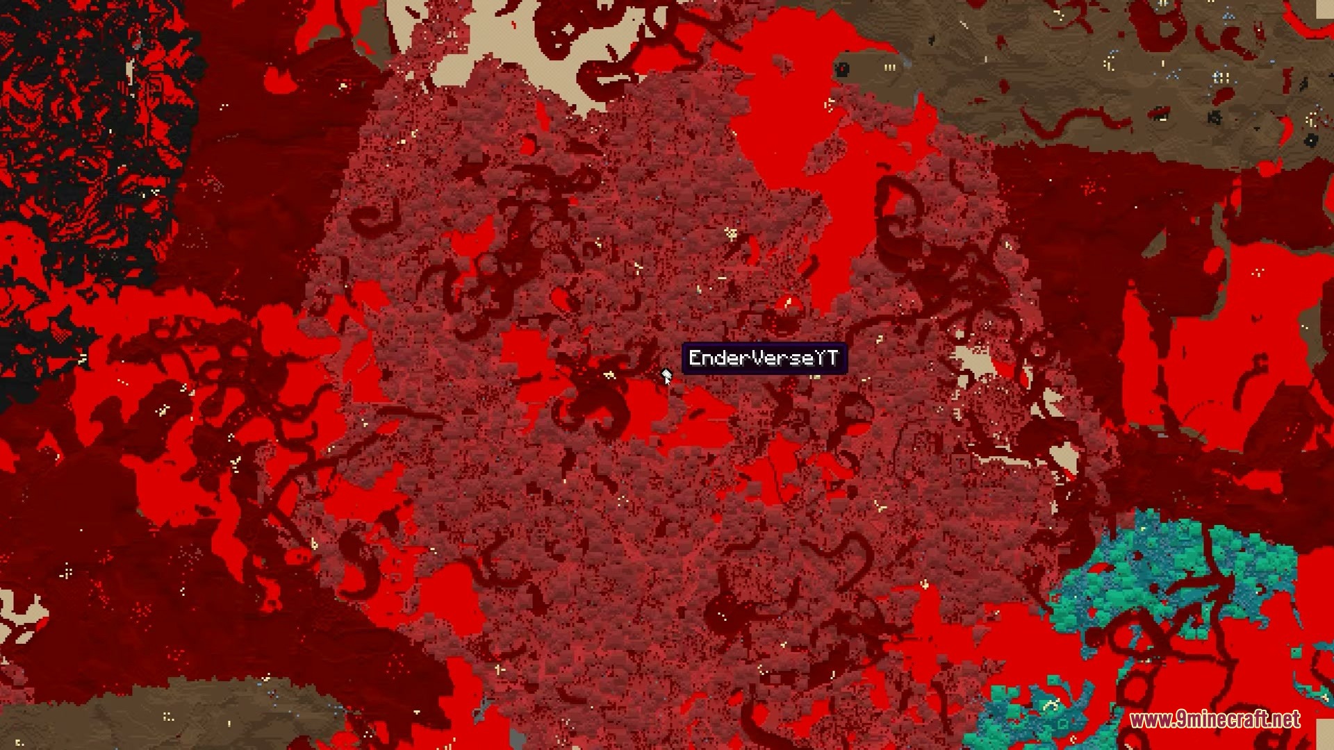 Immersive Minimaps Mod Screenshot 4 Full screen map interface showing the player location in the Crimson Forest