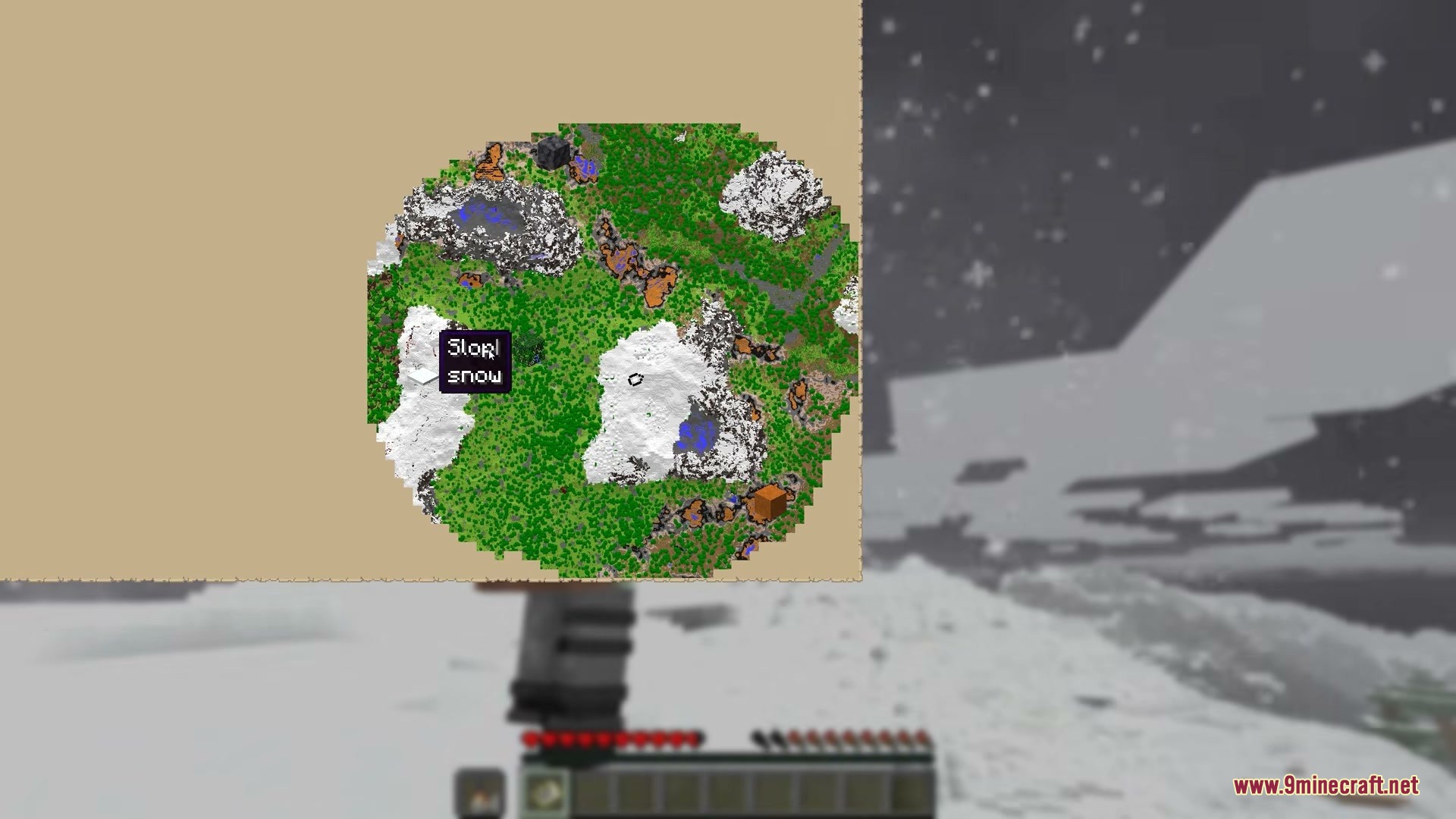 Immersive Minimaps Mod Screenshot 8 The Immersive Minimaps Mod displays a circular radar showing nearby terrain
