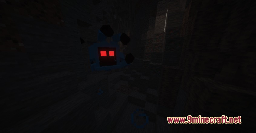 A blue creature from the Infection of Unhuh Infection Mod in a cave