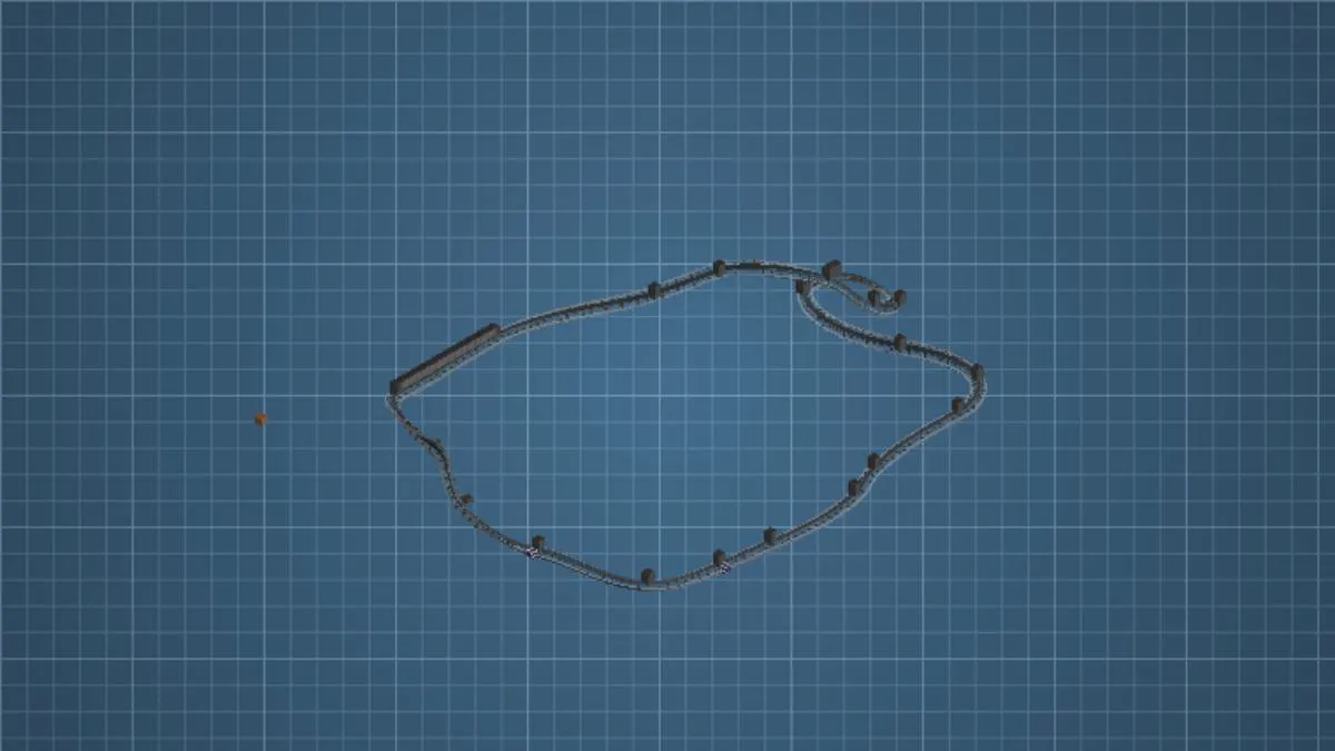 Inverted Rollercoaster Schematic Screenshots 1 Inverted rollercoaster schematic layout shown on a blue grid background