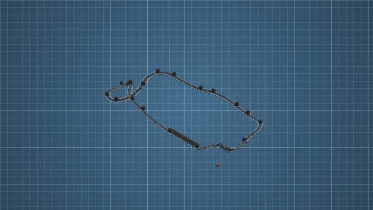 Inverted Rollercoaster Schematic Screenshots 2 Top down view of an inverted rollercoaster track layout in Minecraft
