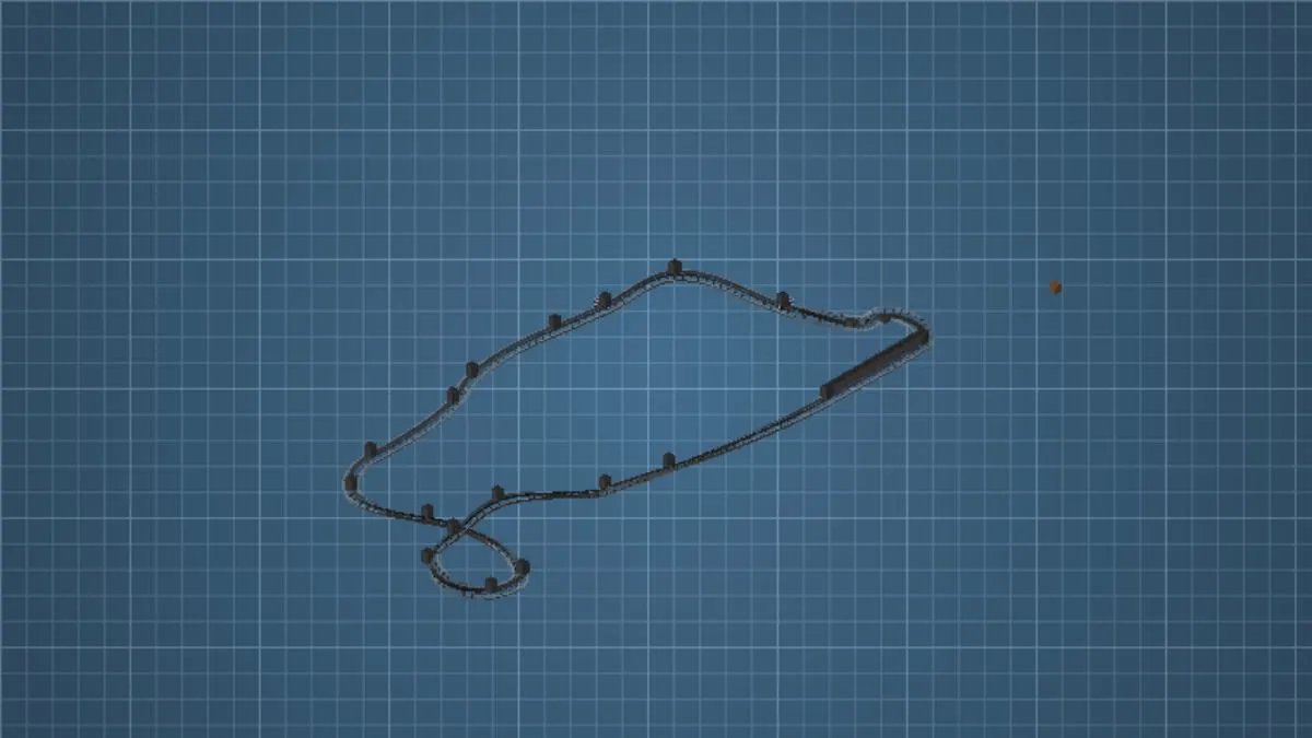 Inverted Rollercoaster Schematic Screenshots 3 Side perspective of the inverted rollercoaster track schematic on a grid