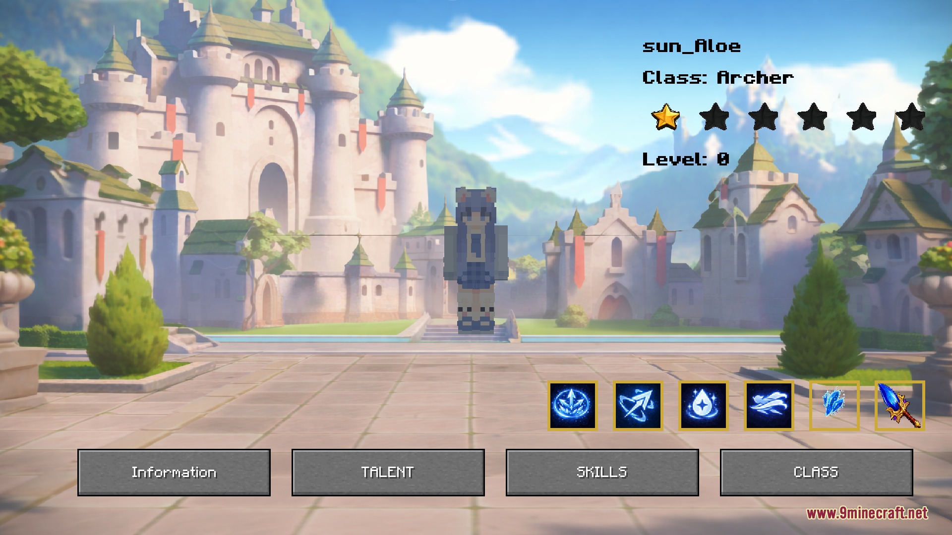 Character profile screen showing Archer class and skills in Ironbound Combat Tactics