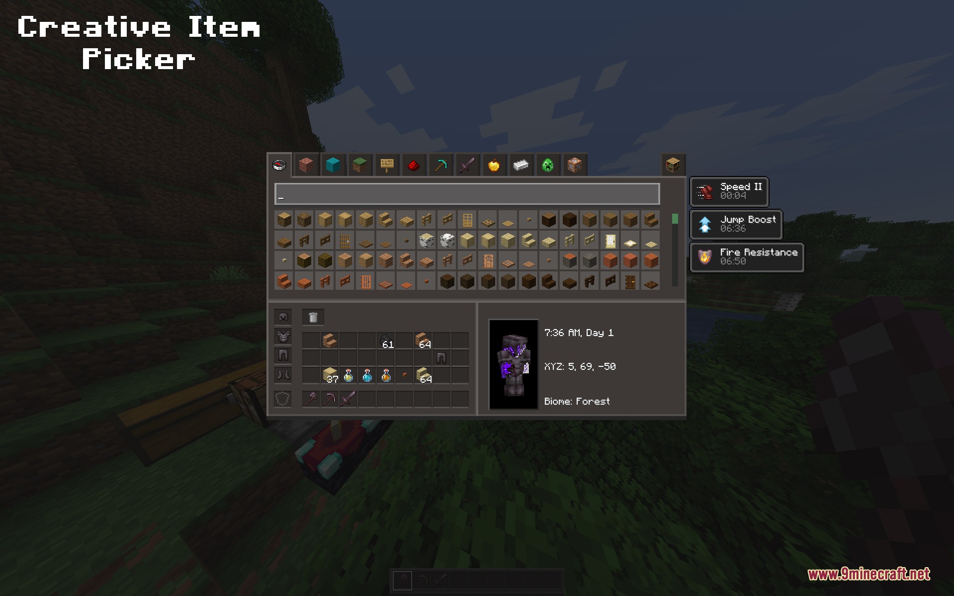 Juxt UI Mod Screenshot 7 The Juxt UI mod redesigns the creative item picker with modern menus