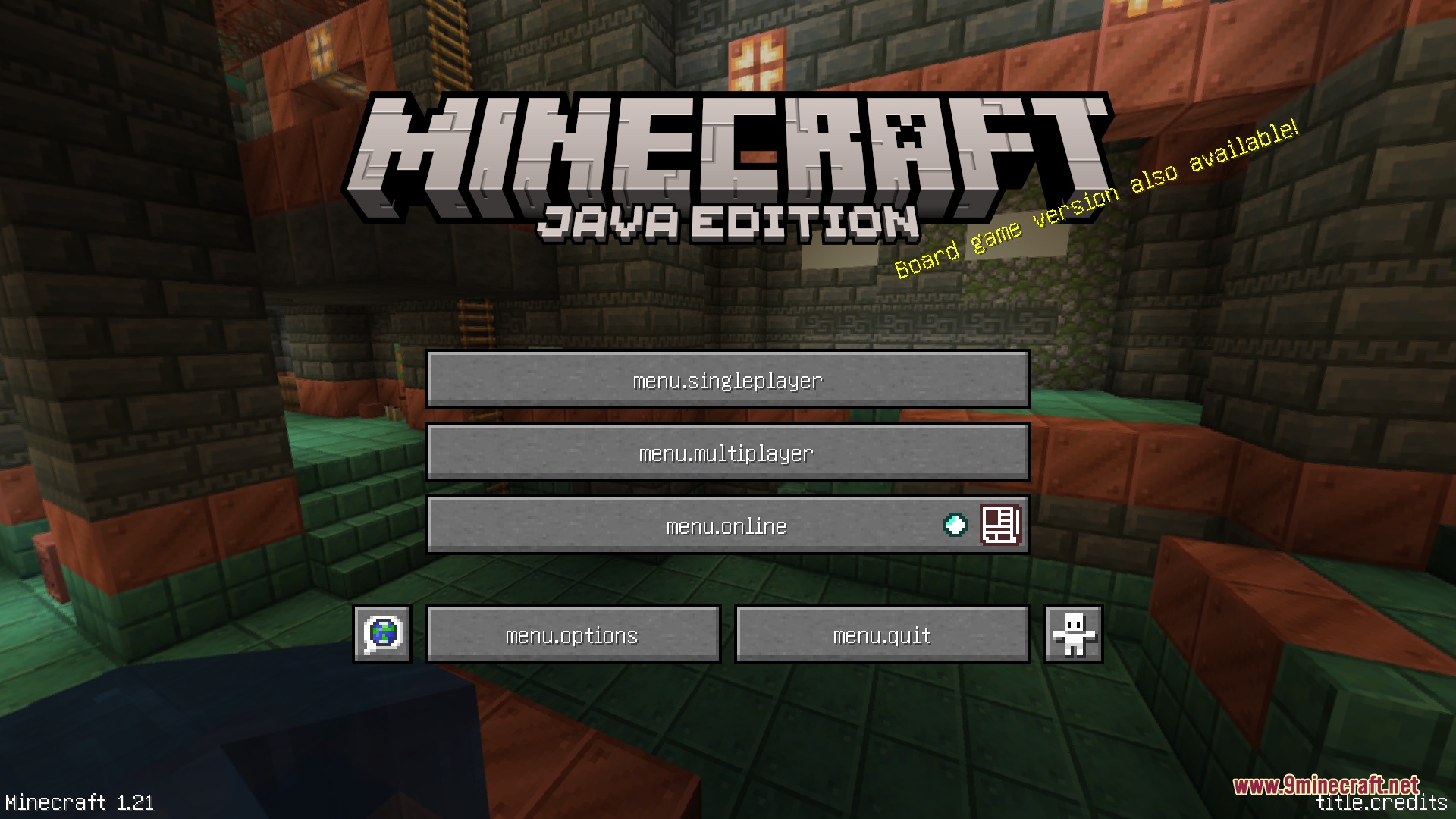 Key Language Pack Resource Pack Screenshot 3 Minecraft main menu screen with buttons displaying raw translation code keys