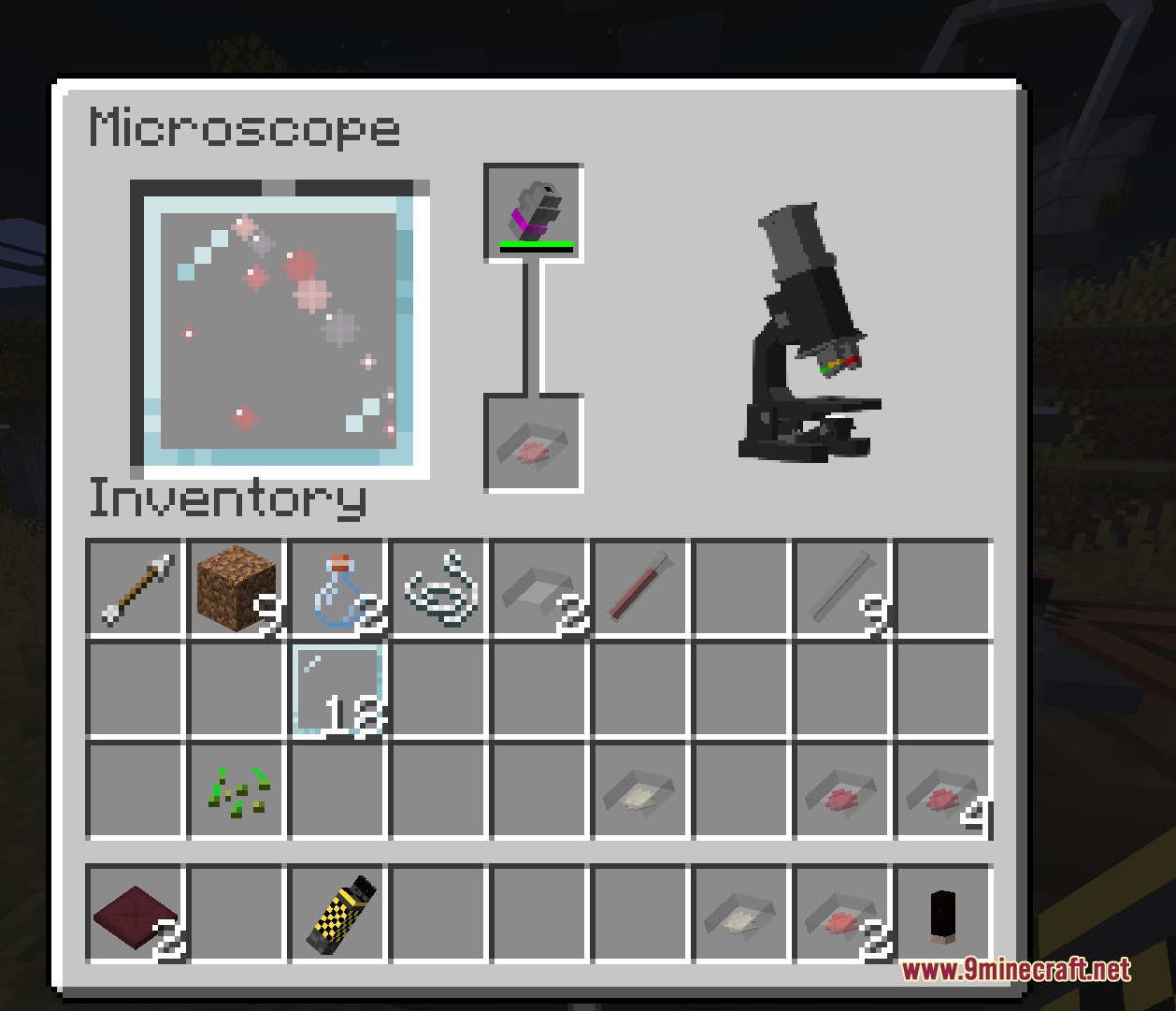Kimetsunoyaiba Tweaks Mod Screenshot 5 A microscope interface showing a slide being examined in Kimetsunoyaiba Tweaks Mod
