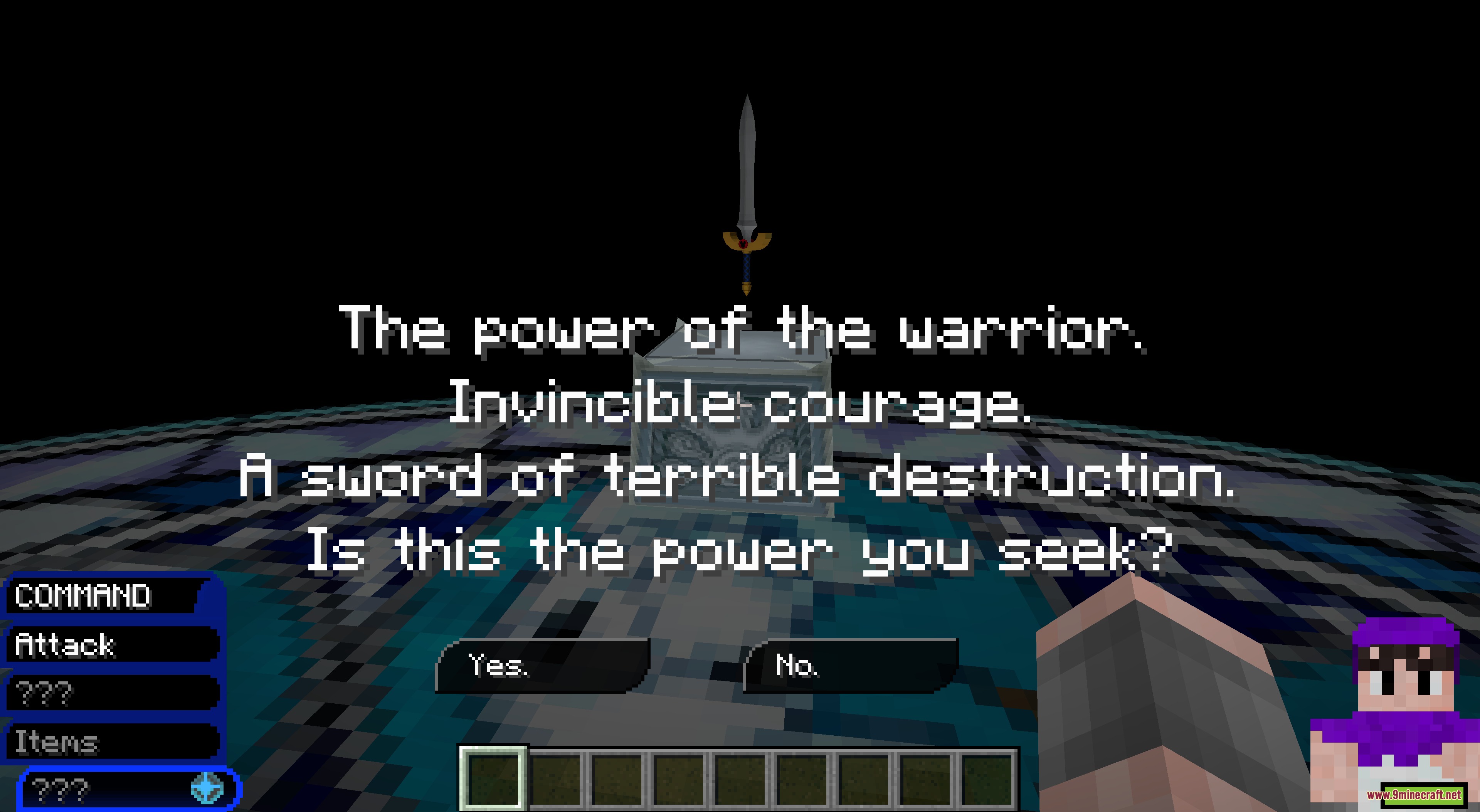 Kingdom Keys 2 Mod Screenshot 2 Choosing the warrior path through a custom dialogue menu in Minecraft