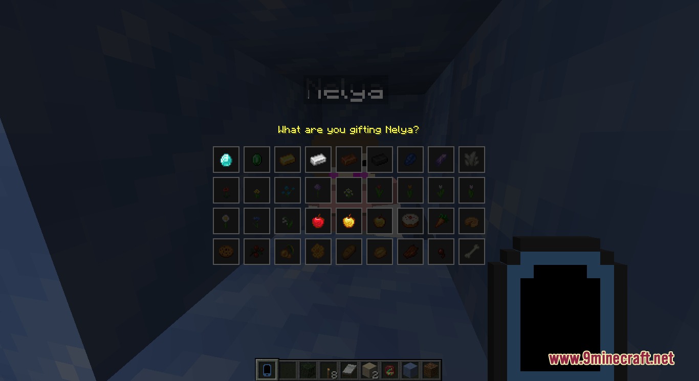 Kinsfolk Dynamics Mod Screenshot 5 Choosing a gift for a villager through the Kinsfolk Dynamics mod interface