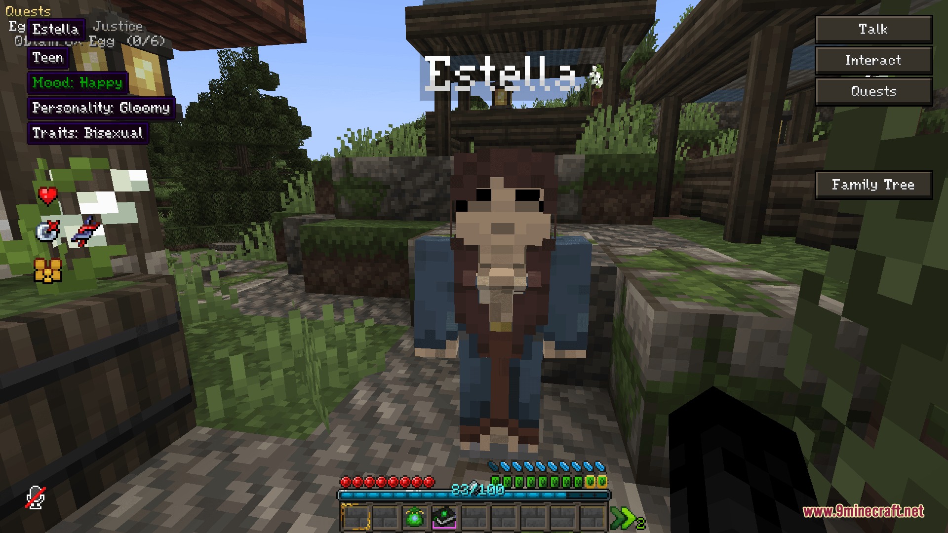 Kinship Contracts Mod Screenshot 1 Kinship Contracts mod adds a quest button to the villager interaction screen