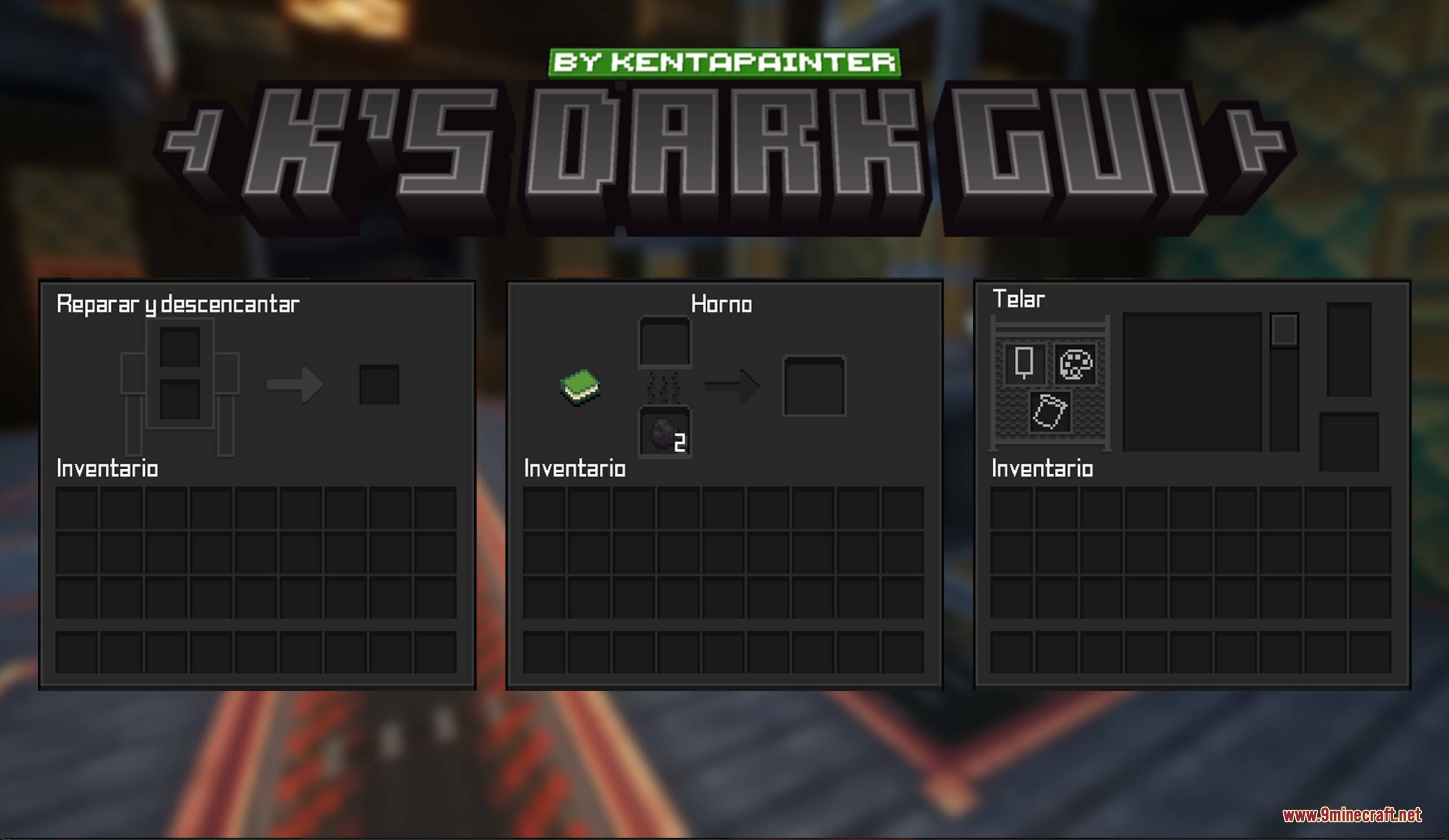 Ks Dark GUI restyles the grindstone furnace and loom user interfaces