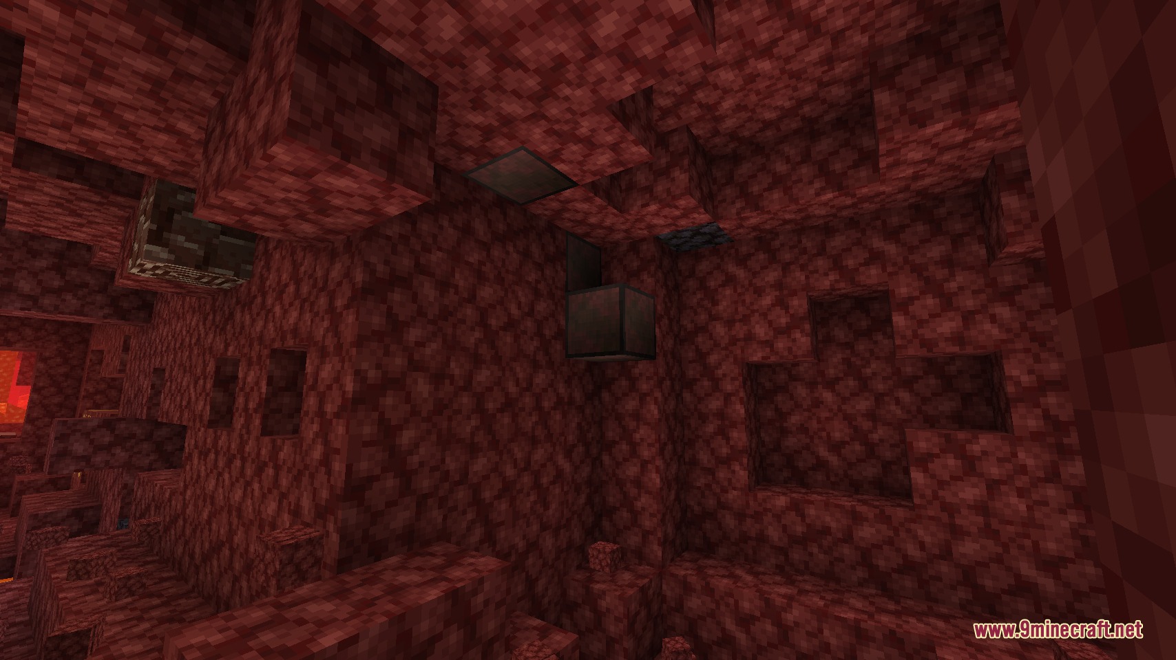 Rare scrap metal clusters found embedded in the Netherrack walls of the Nether