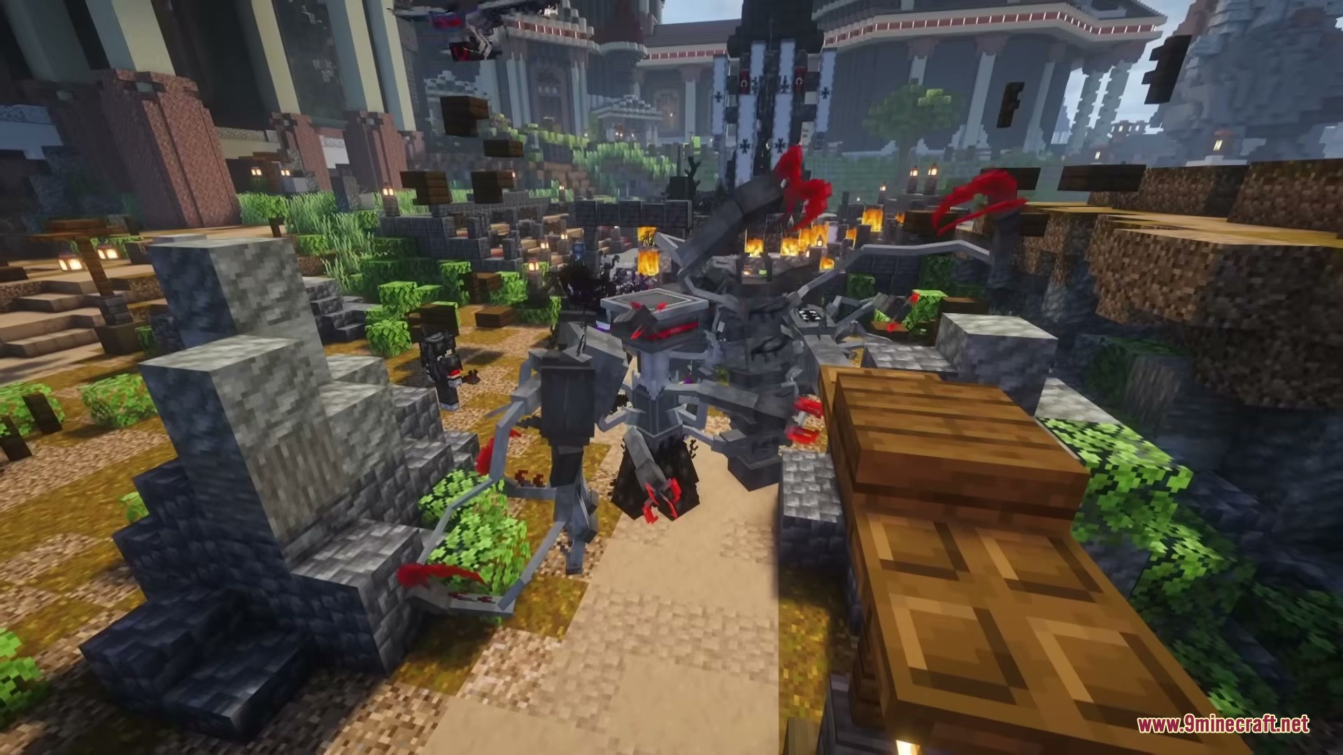 LARGE UPDATE SOON Rise of the Asens Mod Screenshot 7 Rise of the Asens mod features a massive parasitic monster in a village