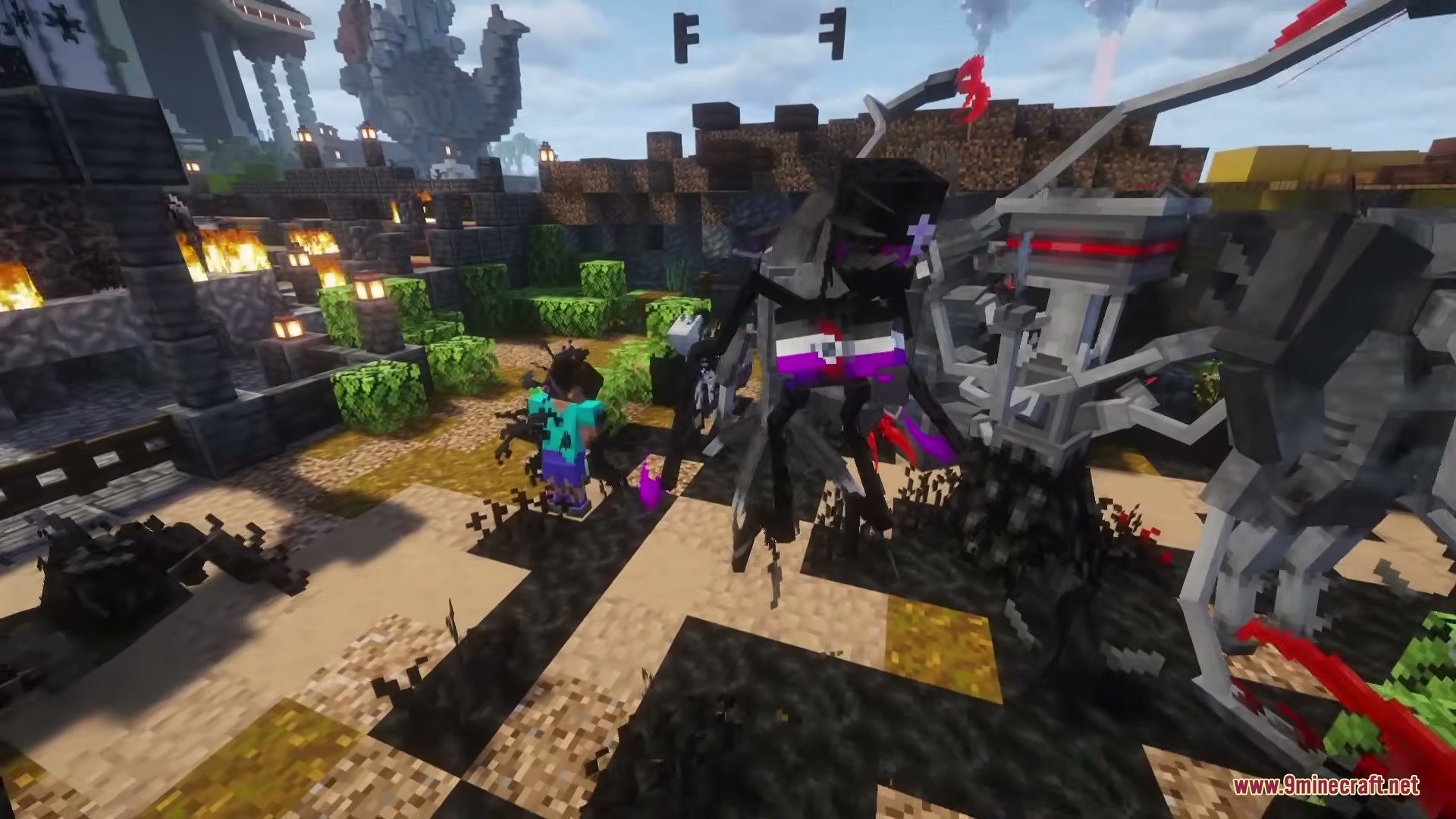 LARGE UPDATE SOON Rise of the Asens Mod Screenshot 8 Spindly dark creature spreads black decay on the ground near a player