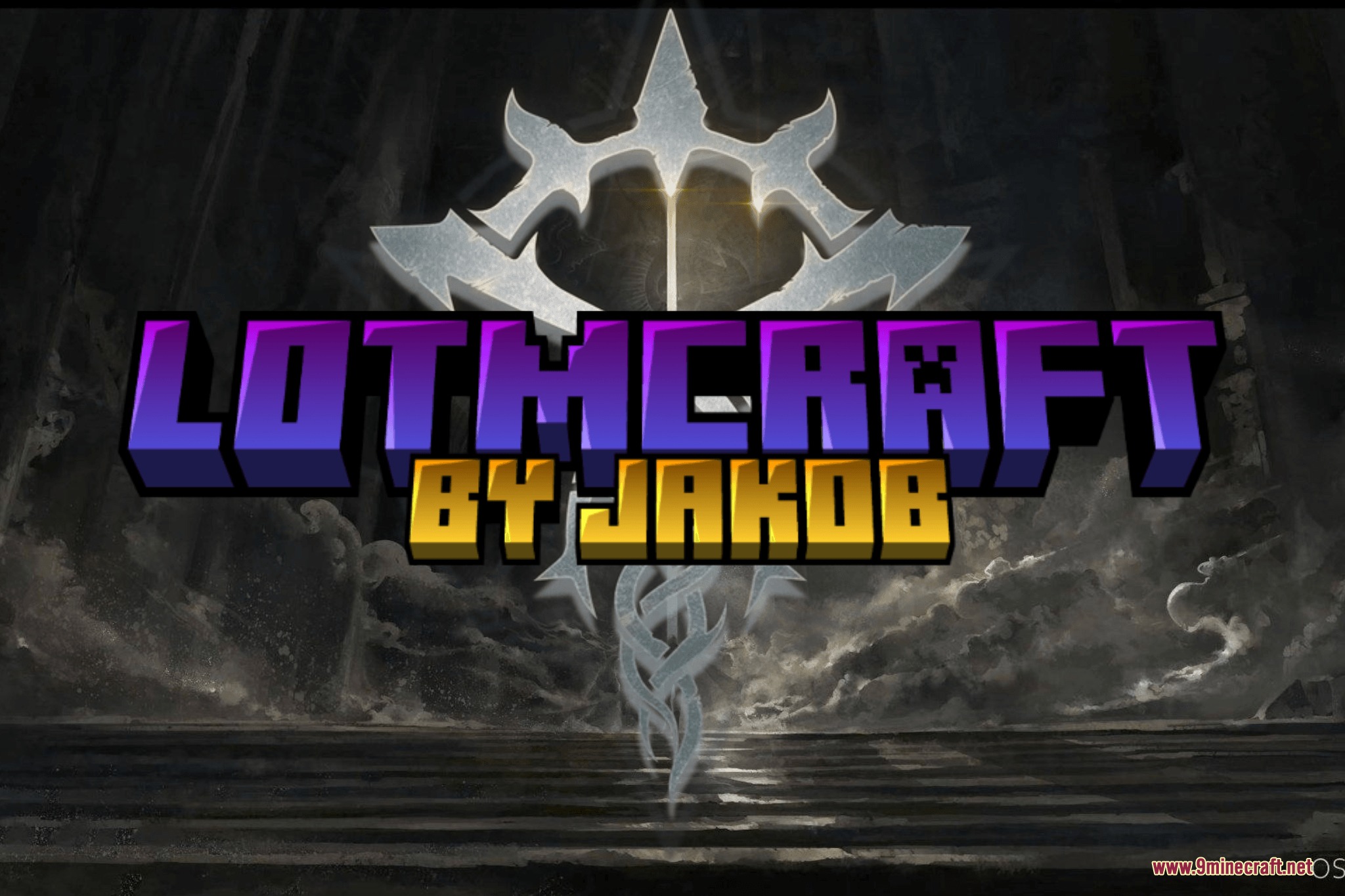 LOTM Craft Mod Screenshot 1 Title logo for the LOTM Craft mod featuring a silver crest