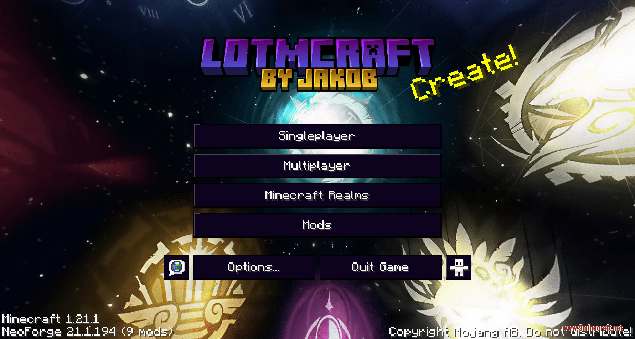 LOTM Craft Mod Screenshot 5 The main menu screen features a dark background with various mystical symbols