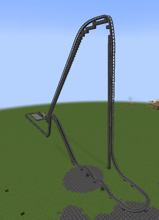 Large Drop Coaster Schematic Screenshots 1 Large Drop Coaster featuring a steep vertical drop in a flat world